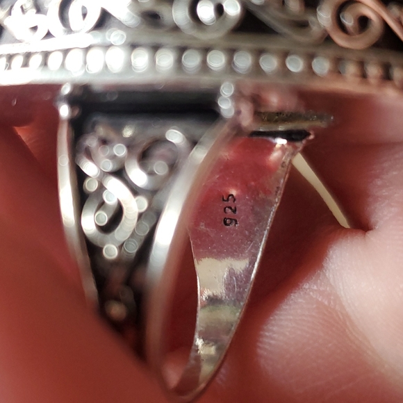 New Huge Moss Agate 925 Silver Statement Ring. - Picture 15 of 16